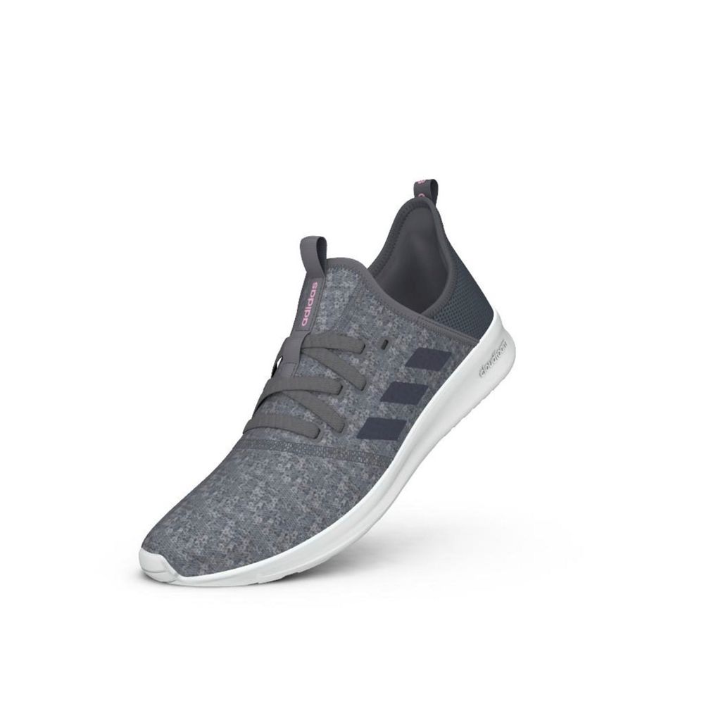 tenis adidas cloudfoam pure grises para mujer